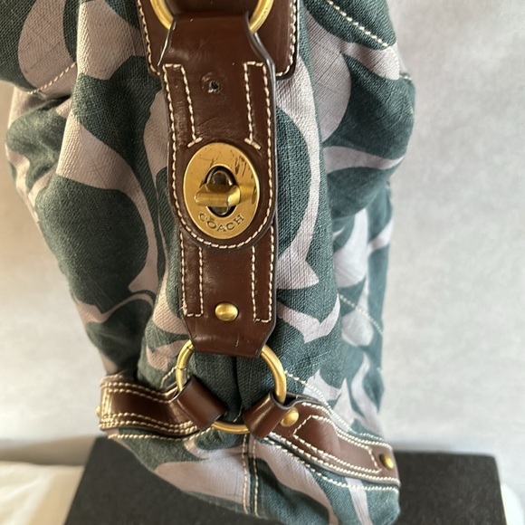 Denim green fabric handbag - Picture 6 of 9